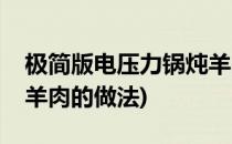 极简版电压力锅炖羊肉的做法(电压力锅清炖羊肉的做法)