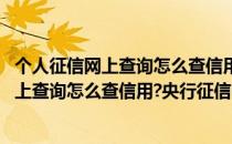 个人征信网上查询怎么查信用央行征信中心查询(个人征信网上查询怎么查信用?央行征信中心查询可信吗)