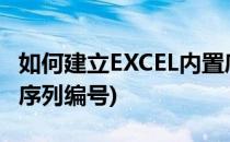 如何建立EXCEL内置序列(如何建立excel内置序列编号)