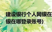 建设银行个人网银在哪登录(建设银行个人网银在哪登录账号)