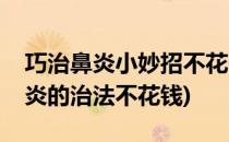巧治鼻炎小妙招不花一分钱坚持终身不犯(鼻炎的治法不花钱)