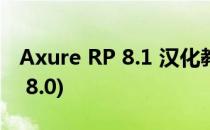 Axure RP 8.1 汉化教程使用说明(Axure RP 8.0)
