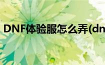 DNF体验服怎么弄(dnf体验服怎么弄ss灵魂)