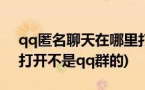 qq匿名聊天在哪里打开(qq匿名聊天在哪里打开不是qq群的)