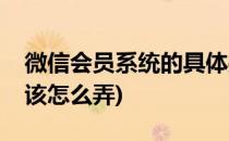 微信会员系统的具体操作流程(微信会员系统该怎么弄)