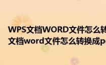 WPS文档WORD文件怎么转换成PDF不允许复制修改(wps文档word文件怎么转换成pdf不允许复制修改)