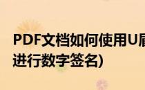 PDF文档如何使用U盾数字签名(如何使用u盾进行数字签名)