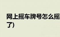 网上摇车牌号怎么摇(网上摇车牌号怎么摇不了)
