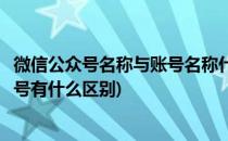 微信公众号名称与账号名称什么区别(微信公众号名称和微信号有什么区别)