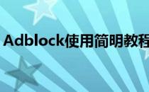 Adblock使用简明教程(adblockapp怎么用)