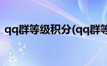 qq群等级积分(qq群等级积分上升榜是什么)
