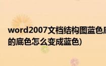 word2007文档结构图蓝色底色怎么恢复及设置(word文档的底色怎么变成蓝色)