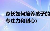家长如何培养孩子的专注力(如何锻炼孩子的专注力和耐心)