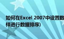如何在Excel 2007中设置数据排序操作(在excel2010中怎样进行数据排序)