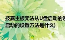 技嘉主板无法从U盘启动的设置方法!!!(技嘉主板无法从u盘启动的设置方法是什么)
