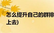 怎么提升自己的群排名(怎么让自己的群排名上去)