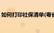 如何打印社保清单(粤省事如何打印社保清单)