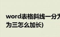 word表格斜线一分为三(word表格斜线一分为三怎么加长)
