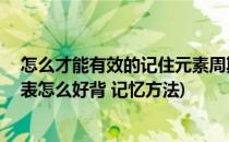 怎么才能有效的记住元素周期表.死记硬背记不住(元素周期表怎么好背 记忆方法)