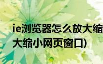 ie浏览器怎么放大缩小网页(ie浏览器怎么放大缩小网页窗口)