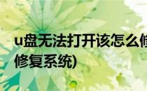 u盘无法打开该怎么修复(u盘无法打开该怎么修复系统)