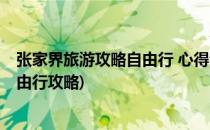 张家界旅游攻略自由行 心得分享 初游必看(去张家界旅游自由行攻略)