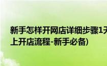 新手怎样开网店详细步骤1天学会开网店(怎么样开网店?网上开店流程-新手必备)
