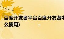 百度开发者平台百度开发者中心使用方法(百度开发者工具怎么使用)