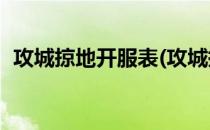 攻城掠地开服表(攻城掠地新开服10天活动)