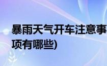 暴雨天气开车注意事项(暴雨天气开车注意事项有哪些)