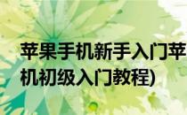 苹果手机新手入门苹果手机新手教程(苹果手机初级入门教程)