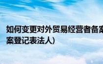 如何变更对外贸易经营者备案登记表(变更对外贸易经营者备案登记表法人)