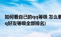 如何看自己的qq等级 怎么看自己qq等级好友排名(怎么看qq好友等级全部排名)