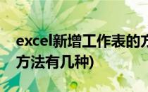 excel新增工作表的方法(excel新增工作表的方法有几种)