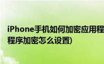 iPhone手机如何加密应用程序 设置程序密码(苹果手机应用程序加密怎么设置)