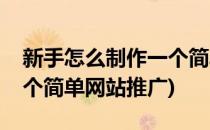 新手怎么制作一个简单网站(新手怎么制作一个简单网站推广)