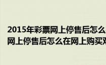 2015年彩票网上停售后怎么在网上购买双色球(2015年彩票网上停售后怎么在网上购买双色球呢)