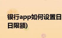 银行app如何设置日限额(银行app怎么看每日限额)