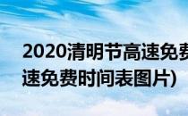 2020清明节高速免费时间表(2020清明节高速免费时间表图片)