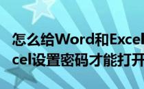 怎么给Word和Excel设置打开密码(怎么给excel设置密码才能打开)
