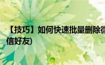 【技巧】如何快速批量删除微信好友(怎么样快速批量删除微信好友)