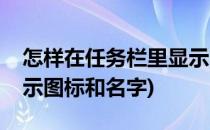 怎样在任务栏里显示图标(怎样在任务栏里显示图标和名字)