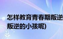 怎样教育青春期叛逆的小孩(怎样教育青春期叛逆的小孩呢)