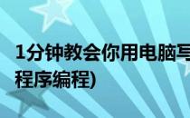 1分钟教会你用电脑写整人小程序(电脑整人小程序编程)