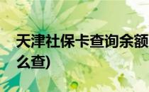 天津社保卡查询余额(天津社保卡查询余额怎么查)