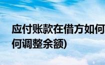 应付账款在借方如何调整(应付账款在借方如何调整余额)
