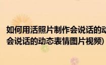 如何用活照片制作会说话的动态表情图片(如何用活照片制作会说话的动态表情图片视频)