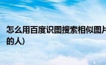 怎么用百度识图搜索相似图片(怎么用百度识图搜索相似图片的人)