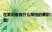 在家闲着有什么赚钱的兼职(在家闲着有什么赚钱的兼职可以做)