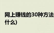 网上赚钱的30种方法(网上赚钱的30种方法是什么)